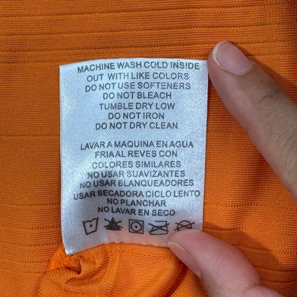 U.S. Polo Assn Golf Polo Shirt Mens Large Orange Textured Stripe Short Sl - Picture 9 of 11